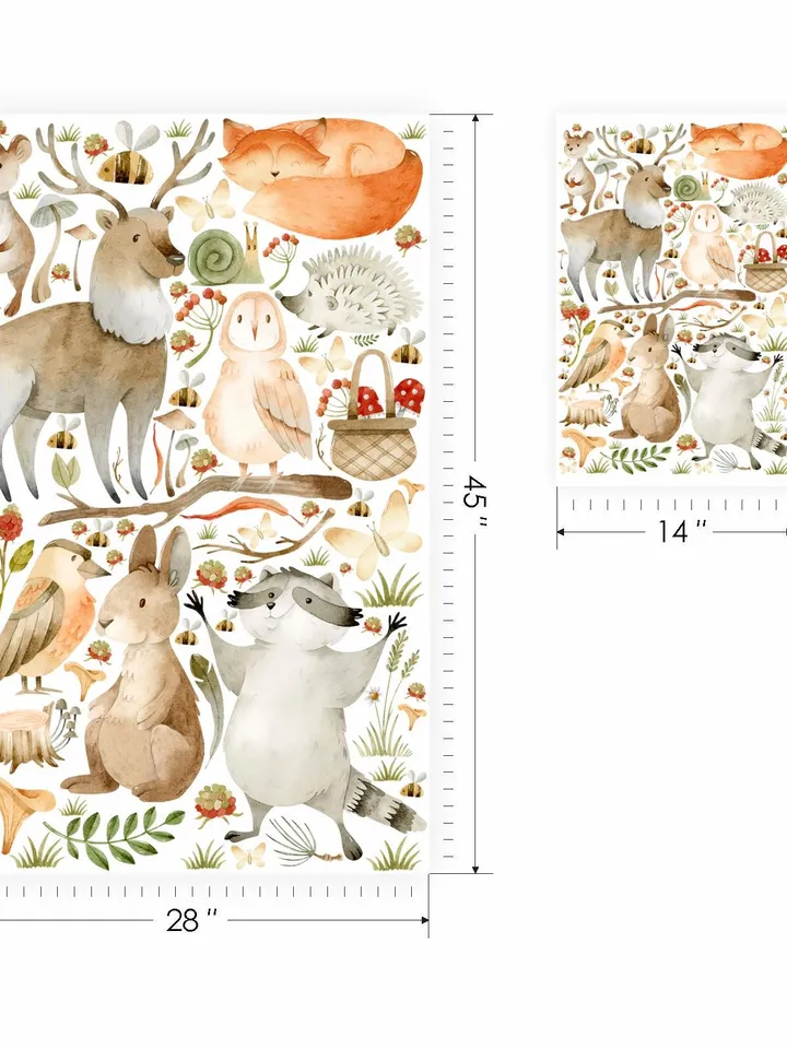 Forest Animals Wall Decal Scandinavian decor Kids Stickers el14