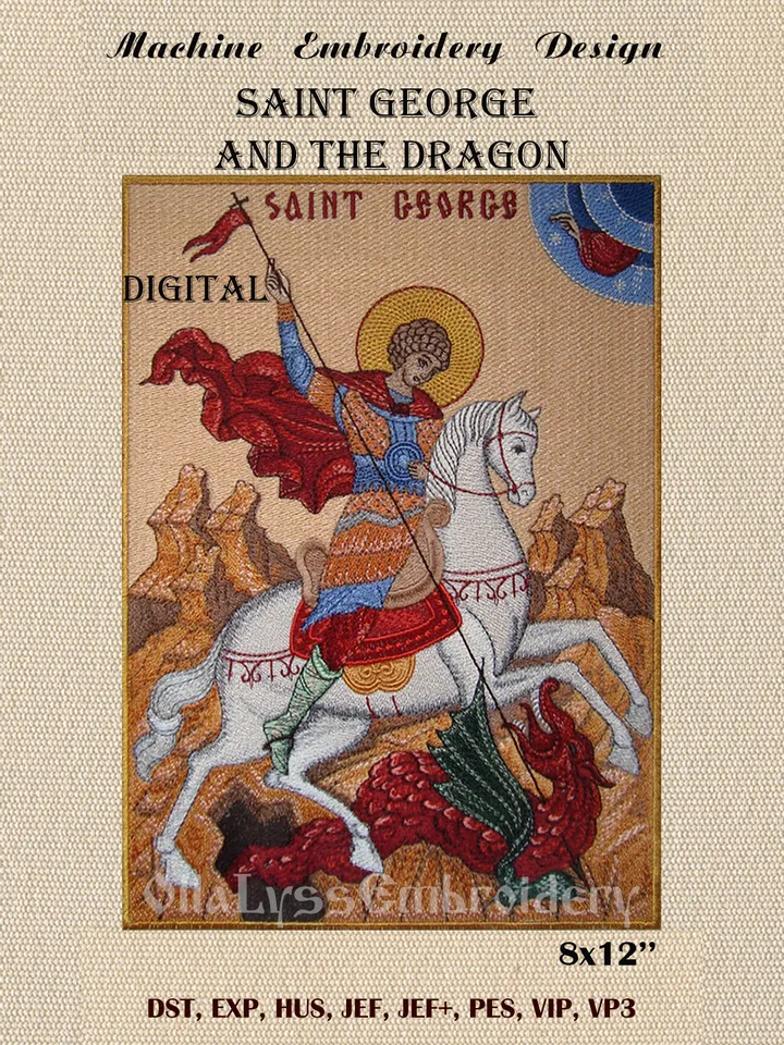 Saint George and the Dragon embroidery design