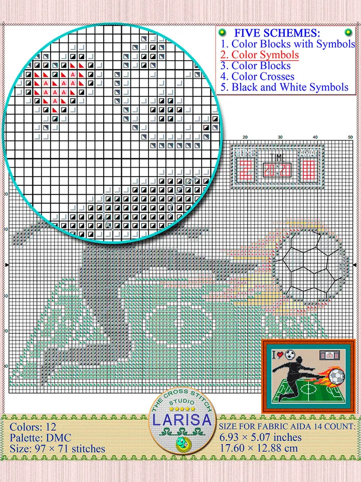 Football | Soccer Cross Stitch Pattern  | Football player