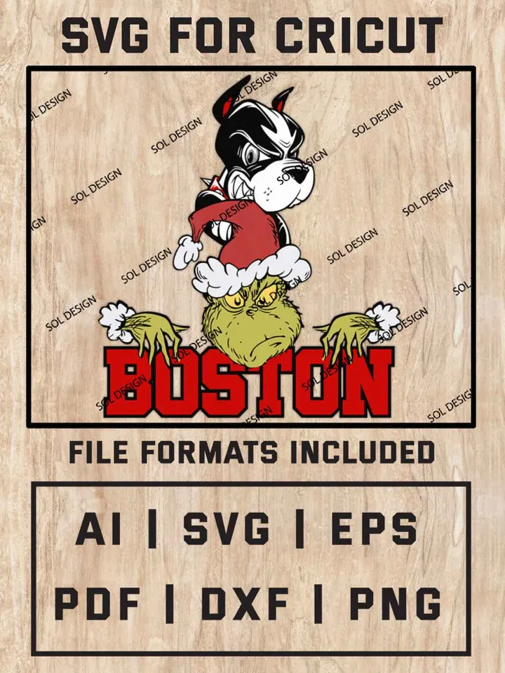 Grinch Boston University Terriers SVG, NCAA SVG Design, NCAA Boston University Terriers SVG, NCAA Terriers Cricut, Christmas Svg, Grinch svg, Digital Download