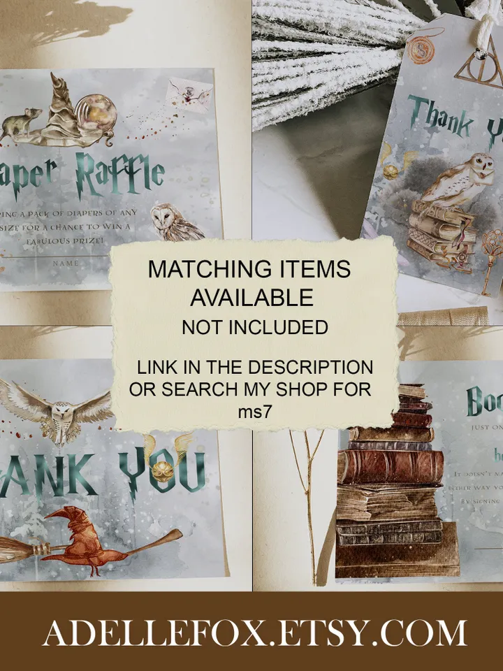 DIY Wizarding World Baby Shower iNVITATION; Magic School Baby Shower Template; School of Wizard Baby Shower invitation template; ms7