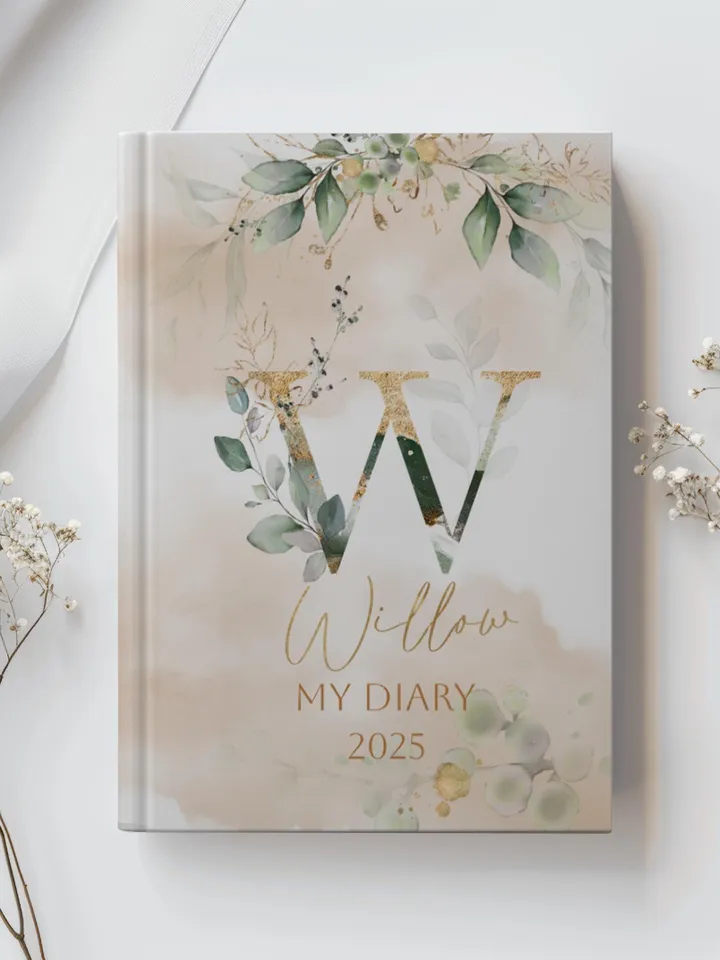 Personalized Floral Name Initials Journal - Hardcover Journal, Matte, Notebook, Customized Diary, Gift for Her, Birthday Present