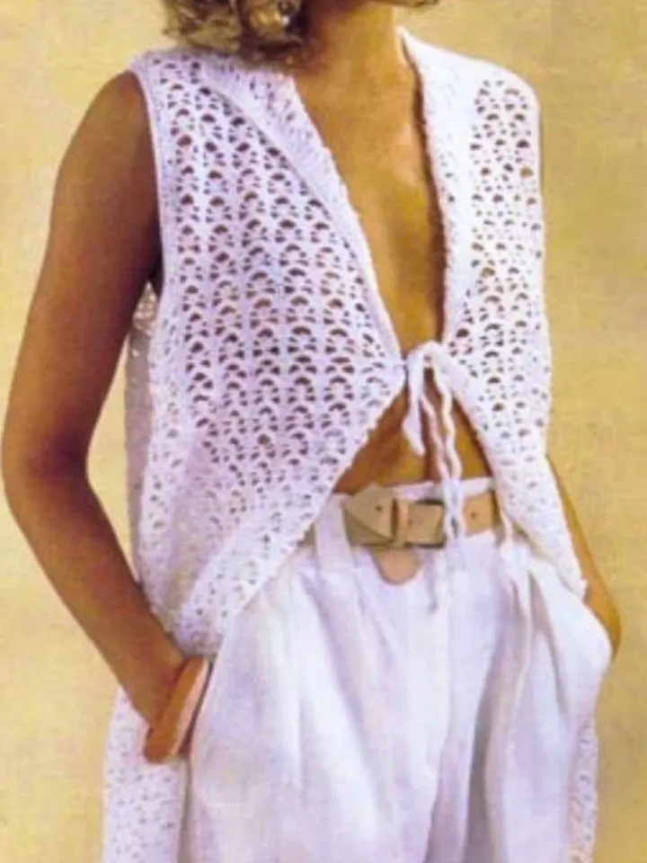 Waistcoat summer crochet pattern, women waistcoat, easy waistcoat pdf