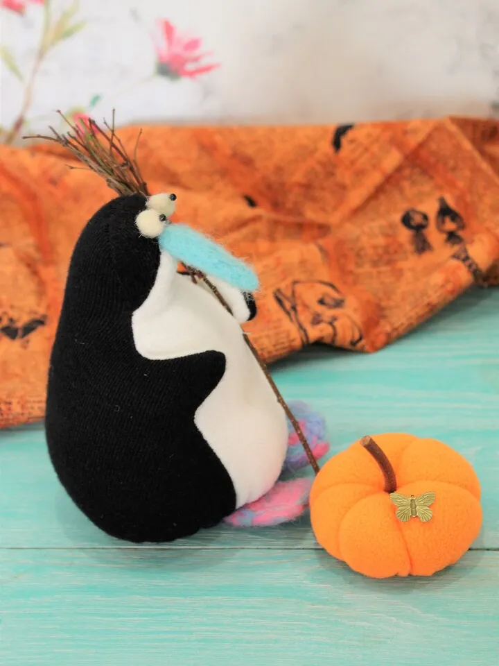 Small soft penguin toy- Halloween gift, funny Halloween decor