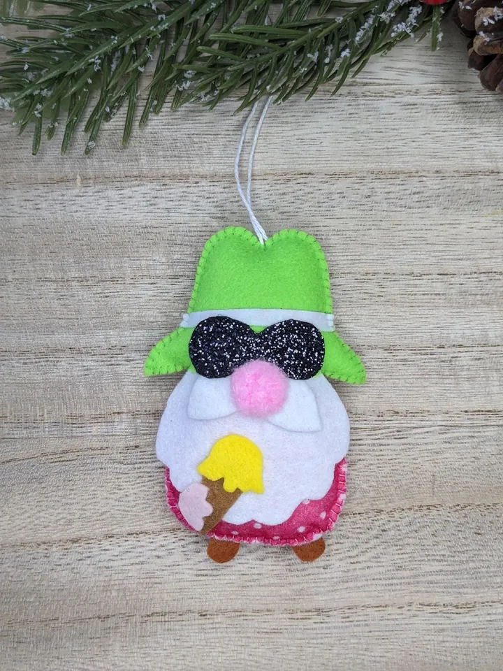Holiday Gnomes, Felt Christmas Tree Decorations, Scandinavian Gnome, Christmas Gnomes, Swedish Gnome, Gnome with glasses, Set 3 toy