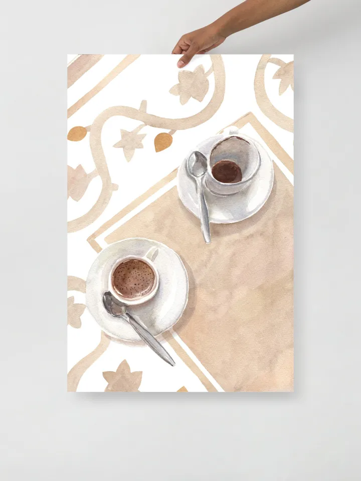 Coffee Still Life, Watercolor Painting, Coffee Lover Gift, Kitchen Wall Art, Breakfast Still Life, Vintage Cafe Decor, Cafe Art, Cafe Print