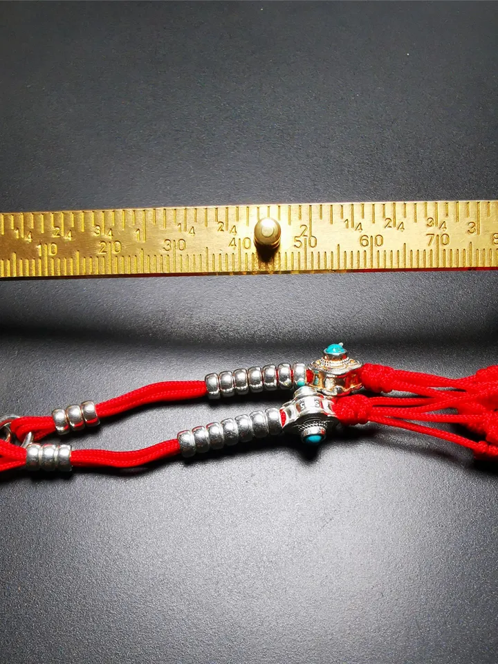 Gandhanra Handmade Tibetan Sterling Silver Mala Counters,inlaid Turquoise,Prayer Bead Counters,Mini Size 4mm,fit for 6-12mm Mala