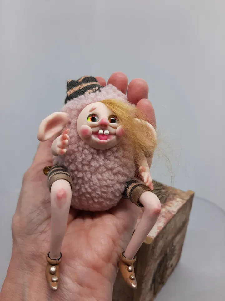 Miniature Elf Troll handmade art collectible doll ooak