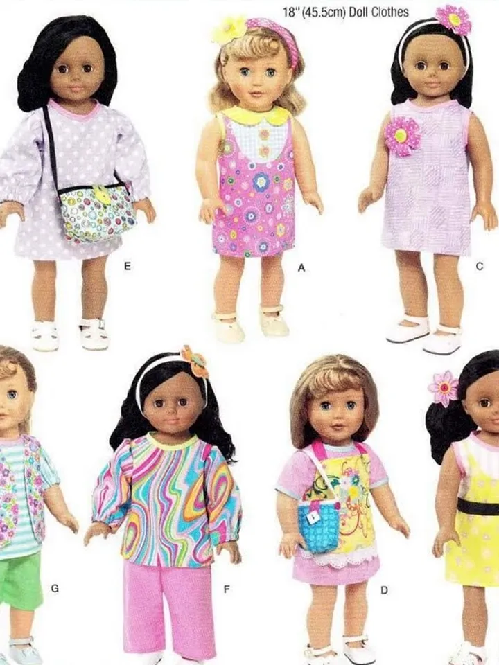 Vintage Sewing Pattern Dolls 18" Copy Simplicity 1713 Wardrobe Clothes for Dolls 18" Digital Download PDF