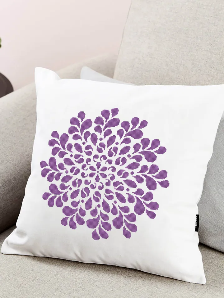 Easy mandala cross stitch pattern download PDF Monochrome cross stitch, Floral ornament embroidery, Mandala flower cross stitch chart #M38