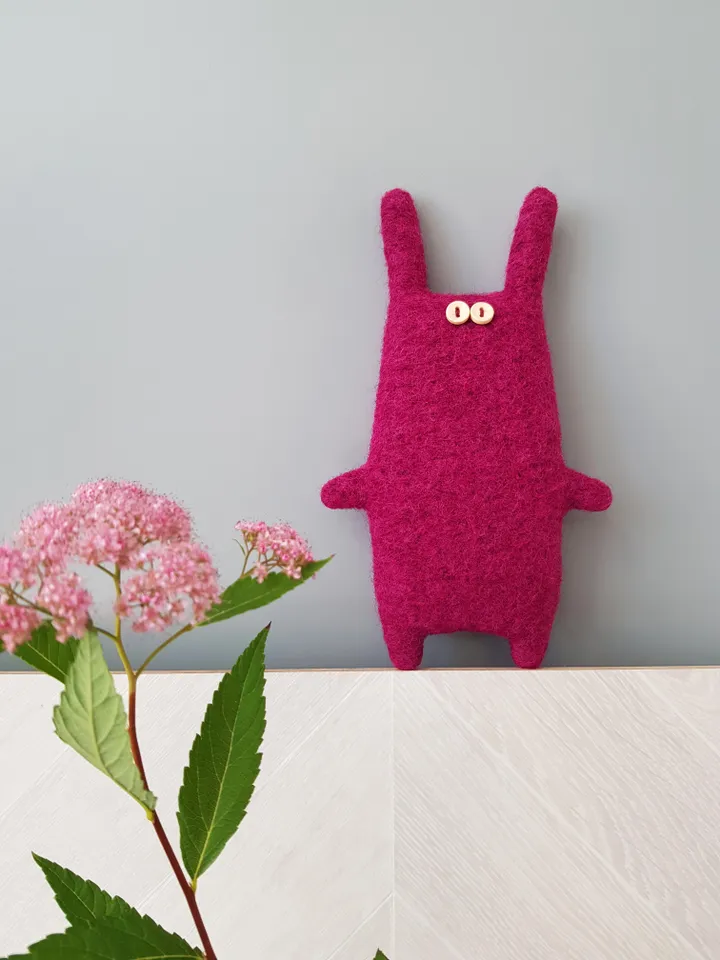 Pink Rabbit sewing pattern PDF, Digital tutorial in English, Stuffed animal sewing Diy