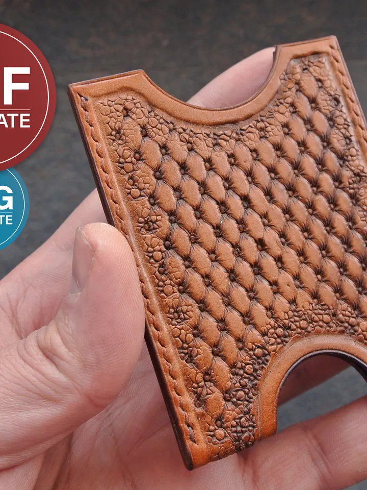 Leather Card Holder Pattern: PDF + SVG Template, Video Tutorial