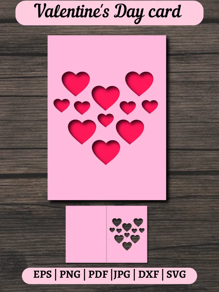 Valentines day card svg, Paper Cut Card