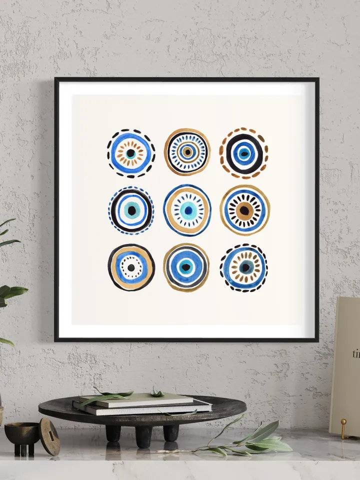 Evil Eye Art Print Digital Download Evil Eye Poster Turkish Wall Art Evil Eye Home Decor Esoteric Wall Art Talisman Print Greek Evil Eye Art