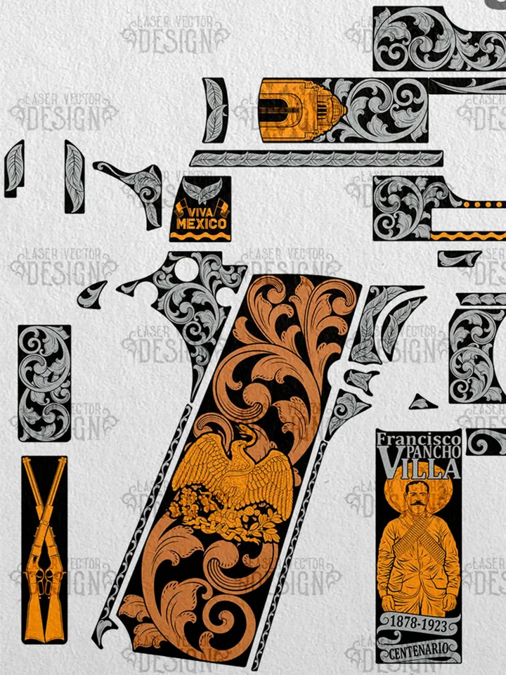 VECTOR DESIGN Colt 1911 government Pancho Villa