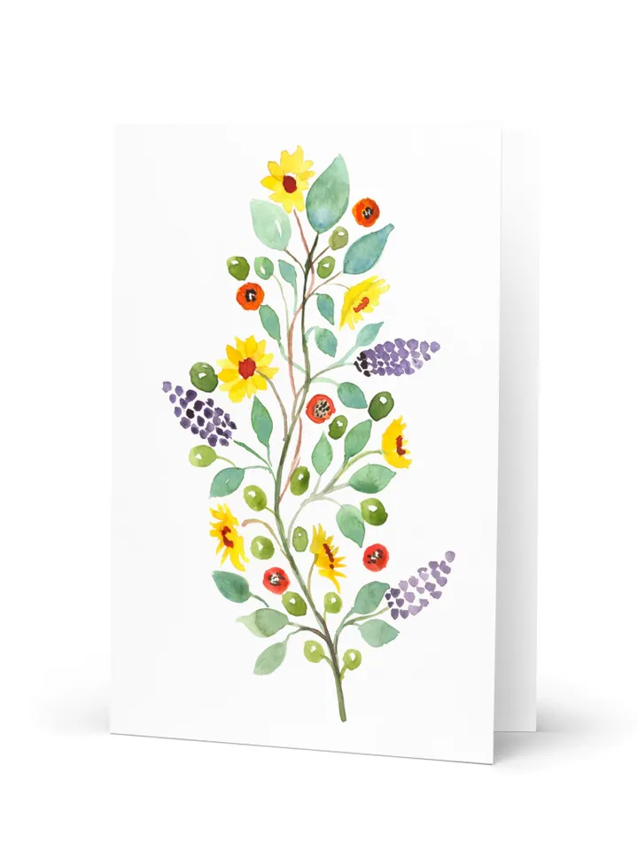 Greeting card Handmade Cards Watercolor Congratulations Cards Cute Appreciation Thank You Card Garden Botanical Flower Card Watercolor Cards