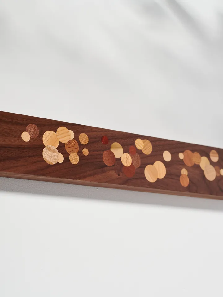 Multi Color Polka Dot Inlay Walnut Wall Mounted Magnetic Knife Holder
