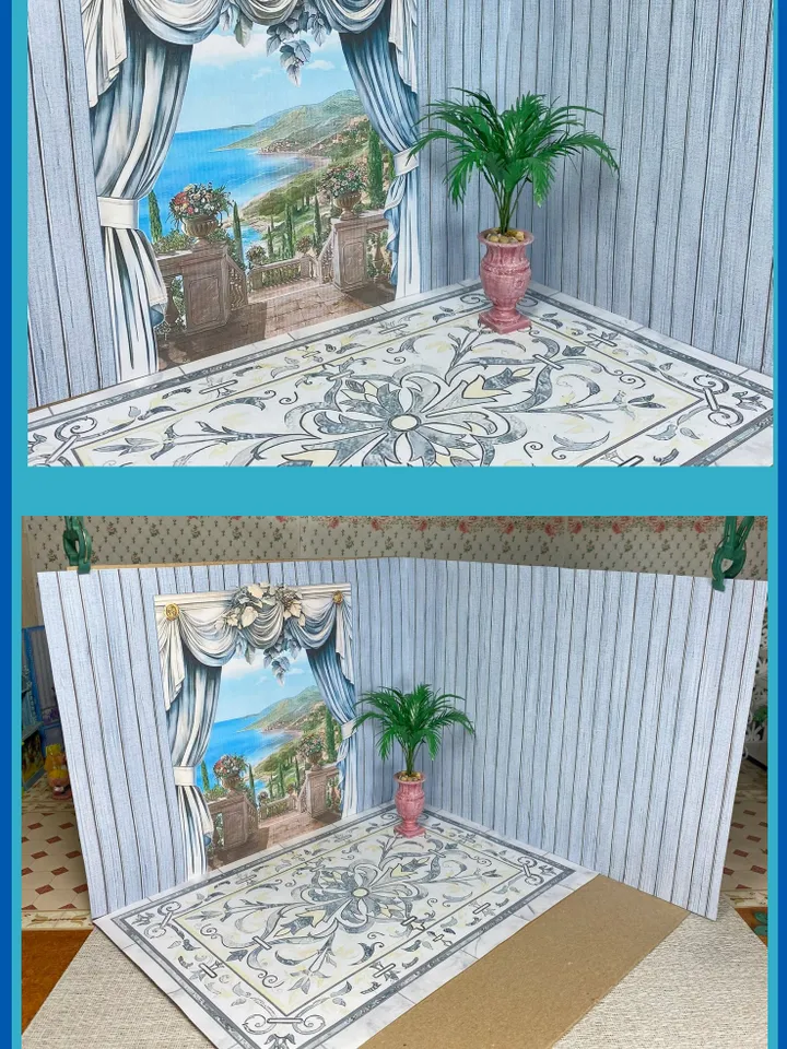Photo background for a doll room. 1:12. Digital.