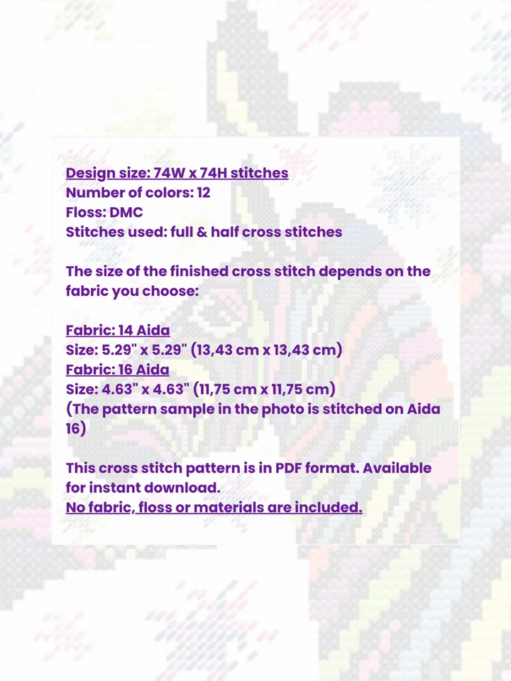 Cross stitch pattern Zebra, easy cross stitch chart PDF