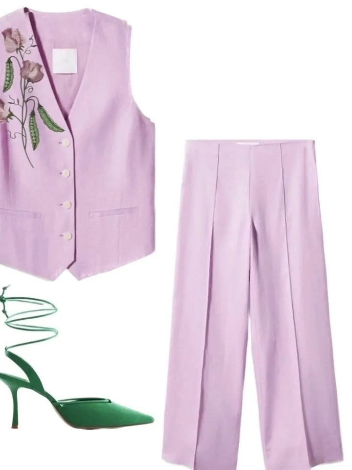 The set of designs in the technique of art embroidery "Sweet peas"