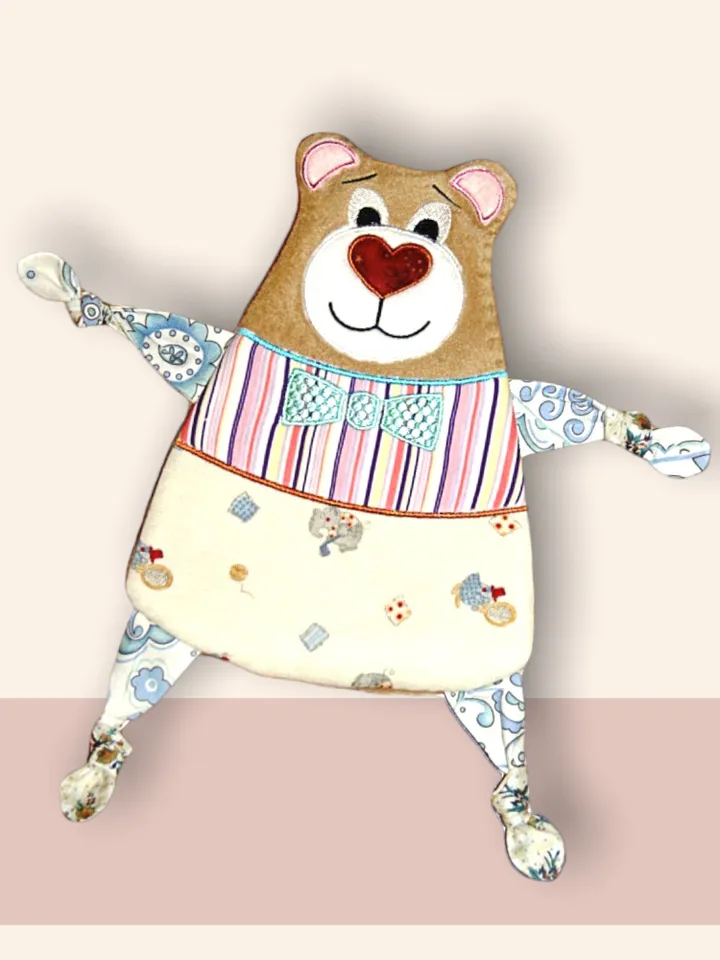 Bear Baby Comforter Toy Machine Embroidery Designs in the hoop project digital embroidery pattern Machine embroidery pattern for babies
