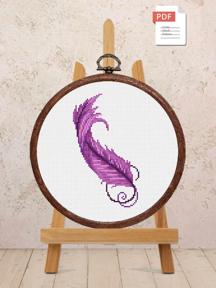 The Feather Cross Stitch Pattern, Feather Cross Stitch Pattern, Folklore Cross Stitch Pattern, Boho Feather Patterns #oth007