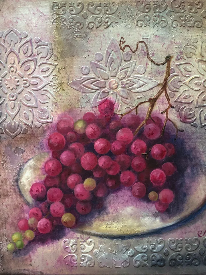 Grape Original Painting Oil Still life Fruits Artwork