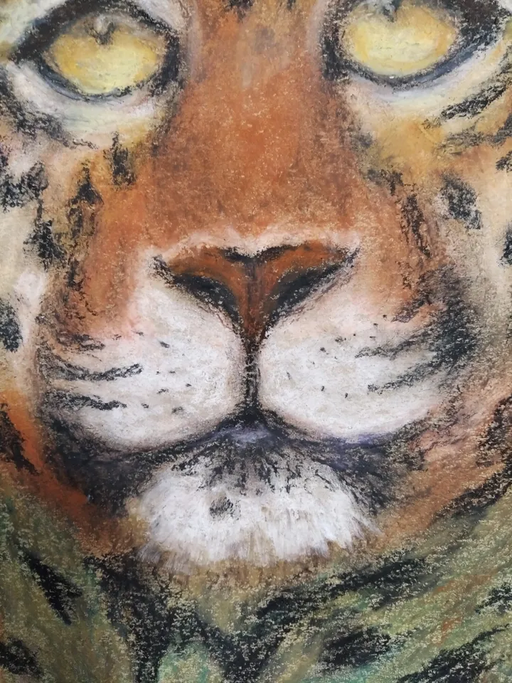 Leopard Painting in pastel on paper