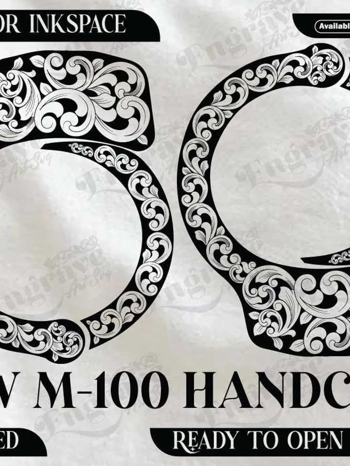S&W M-100 HANDCUFF Scrolling Design,lasercut,laserengraving,fiberlaser,engravingfiles