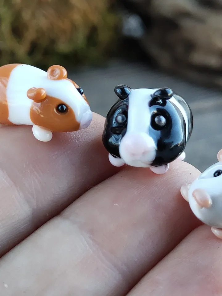 GUINEA PIG figurine GLASS figurines guinea pig gifts Pet guinea pig toy Glass guinea pig art miniature guinea pig Dollhouse Miniature animal