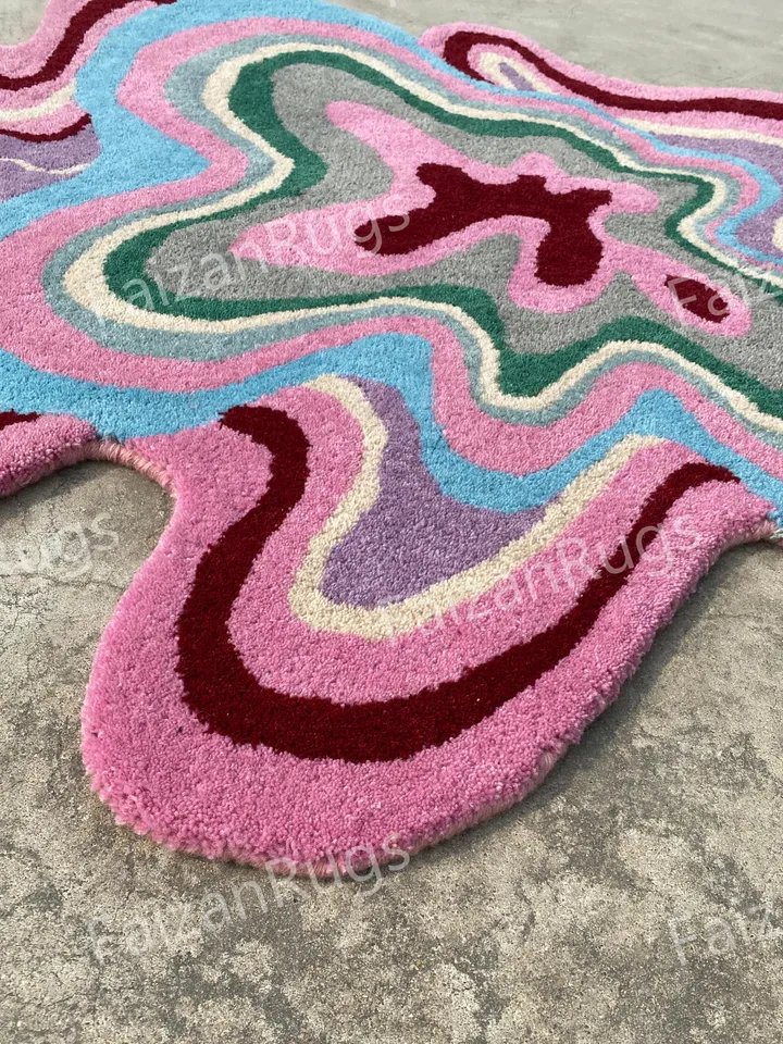 Funky rug, stunning pink rug, hand-tufted area rug, kitchen rug, living room rug, kids' rug, 3x5, 5x7, 6x9, 7x10, 8x10, 9x12, custom rug.