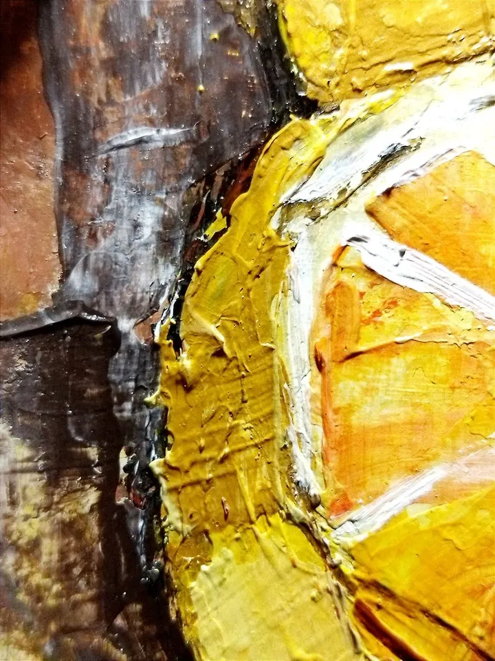 Painting yellow lemons painted fruit wall decoration