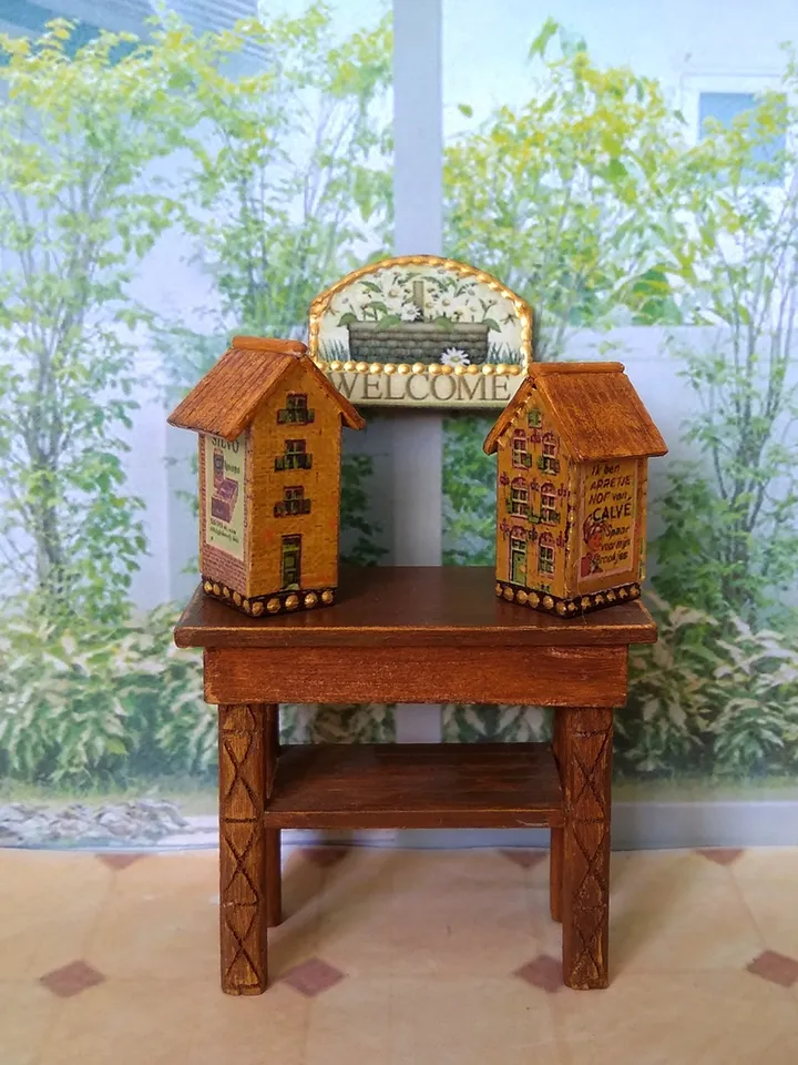 Houses for cockle roomboxes. Doll toy.1:12 scale.