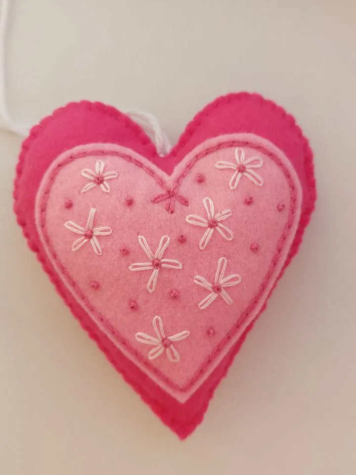 Pink heart Valentine's day ornaments, Valentine's day decor, Valentines day gift