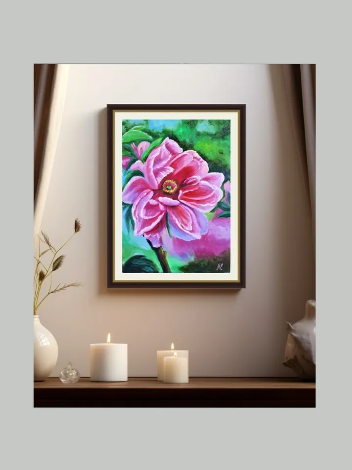 Original Oil Painting Beauty of Peony Wall Art Flower Hyperrealism on Canvas