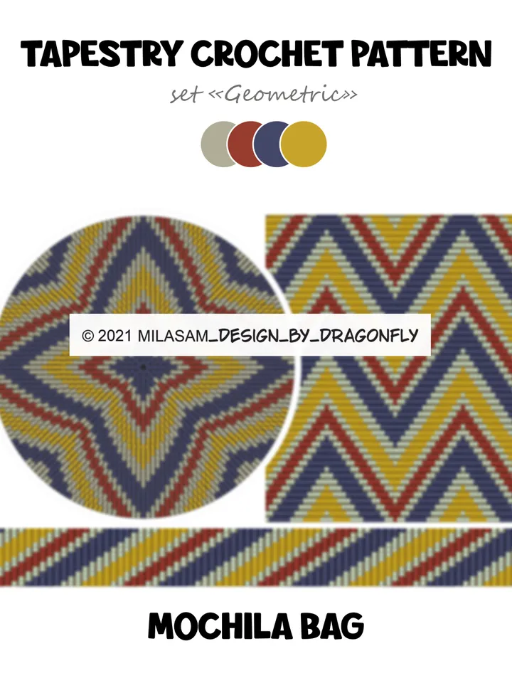 Tapestry crochet patterns - set Geometric
