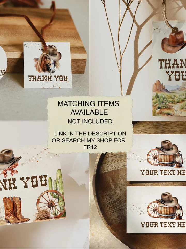 First Rodeo Wild West Birthday Invitation template; Wild West My First Rodeo Bday Western Invite ; Our Little Cowboy is One; Cowboy fr12