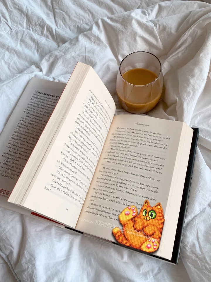 Orange cat Corner bookmark cross stitch pattern download PDF Cat cross stitch chart, Cat bookmark digital pattern PDF, Cat lover gift #B266