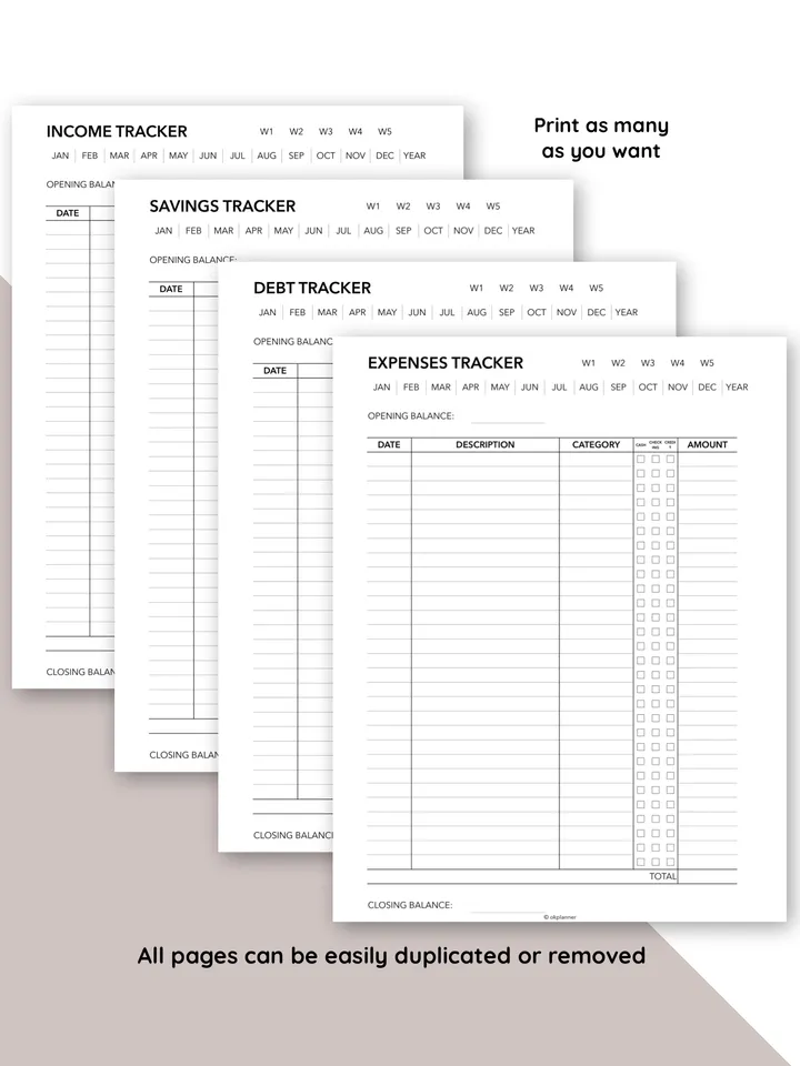 Personal Financial planner with expenses tracker for busy women. Printable Budget planner book. Family finance planning. Cost-of-living crisis printables.