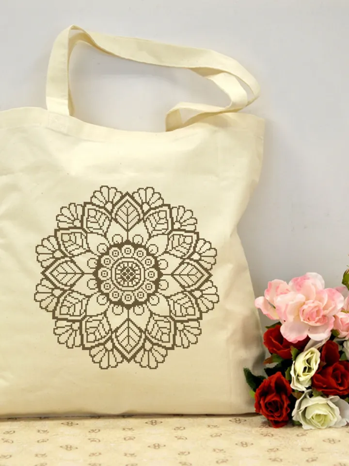 Mandala flower cross stitch pattern download PDF, Floral ornament cross stitch chart, Easy mandala pattern digital PDF, DIY Home decor #M14