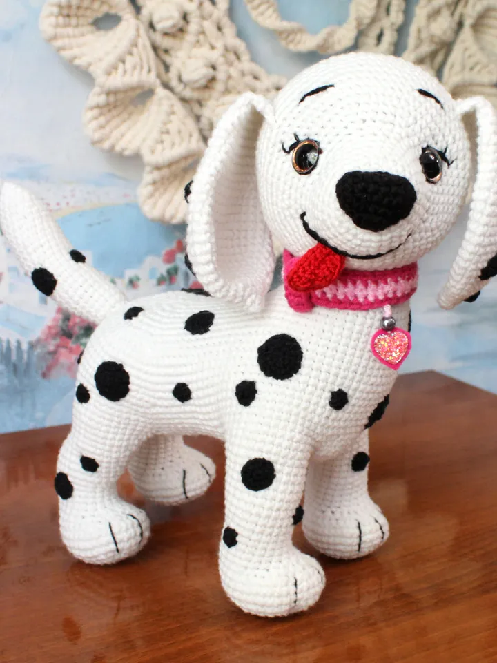 Dalmatian Dog Crochet Pattern In English Realistic Puppy