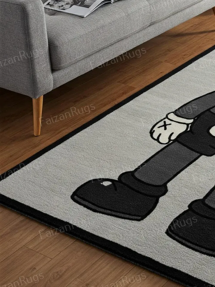Kaws rug, Handmade Rugs, Case Rugs, Cartoon carpets, Handmade Rugs, Living room rug, bedroom rug, Hallway, kaws Carpets, Anime rug, 3x5