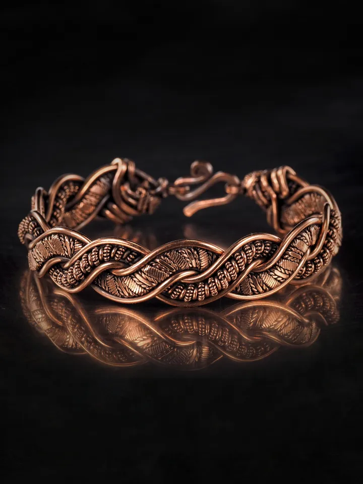 Wire wrapped copper bracelet for woman Antique style copper jewelry WireWrapArt