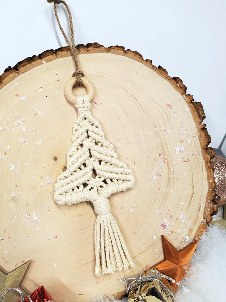 Macrame Tree Ornament Macrame Christmas Tree Macrame Christmas Ornaments Unbreakable Ornaments Holiday Car Charm Boho Tree Ornaments