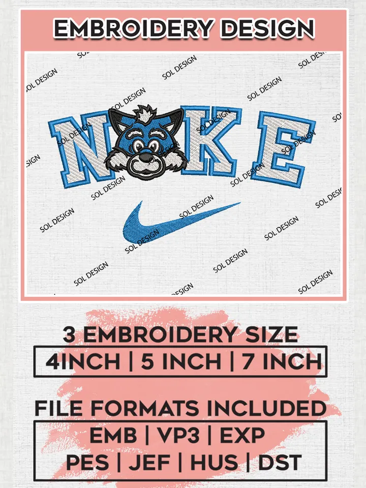 Nike Indiana State Sycamores Machine Embroidery Design, NCAA Indiana State Sycamores Embroidery Design files, NCAA Logo Embroidery Designs, NCAA Machine Embroidery Designs, Digital Download