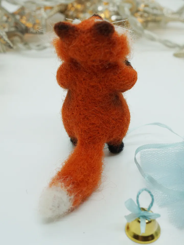 Dana the fox, miniature needle felted animal, ships from the US