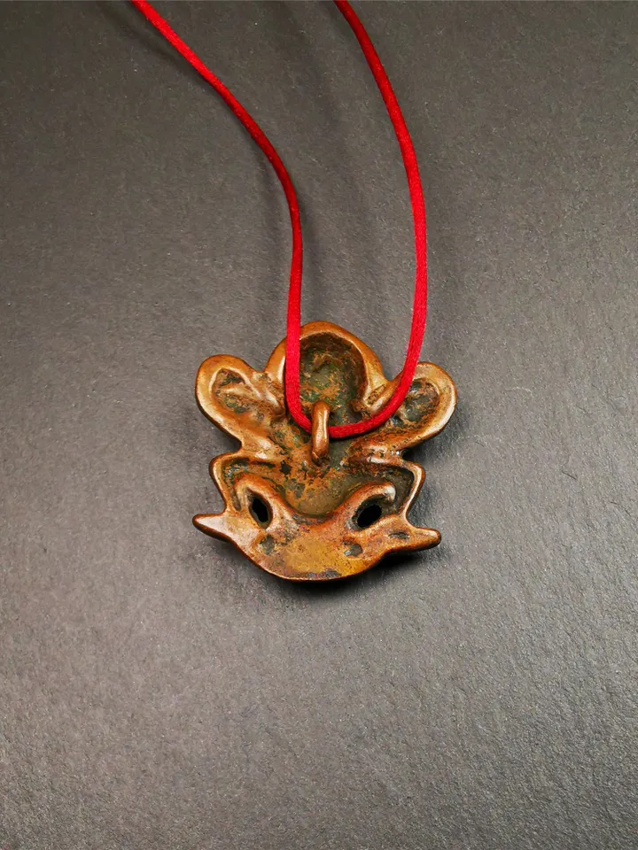 Gandhanra Antique Tibetan Buddhist Amulet Pendant - Garuda - The Golden-Winged Bird, Crafted from Red Copper,1.65"