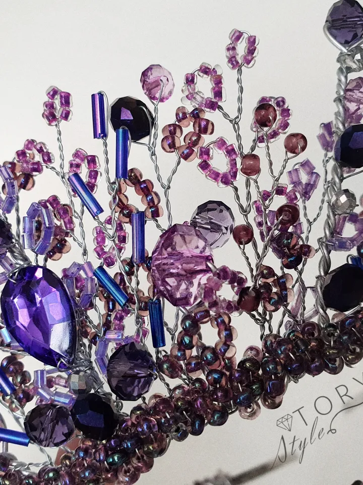 Purple crown, Violet crown, Purple tiara, Violet tiara, Halloween headpiece, Crowns, Children crown, Tiaras, diadem,costume play