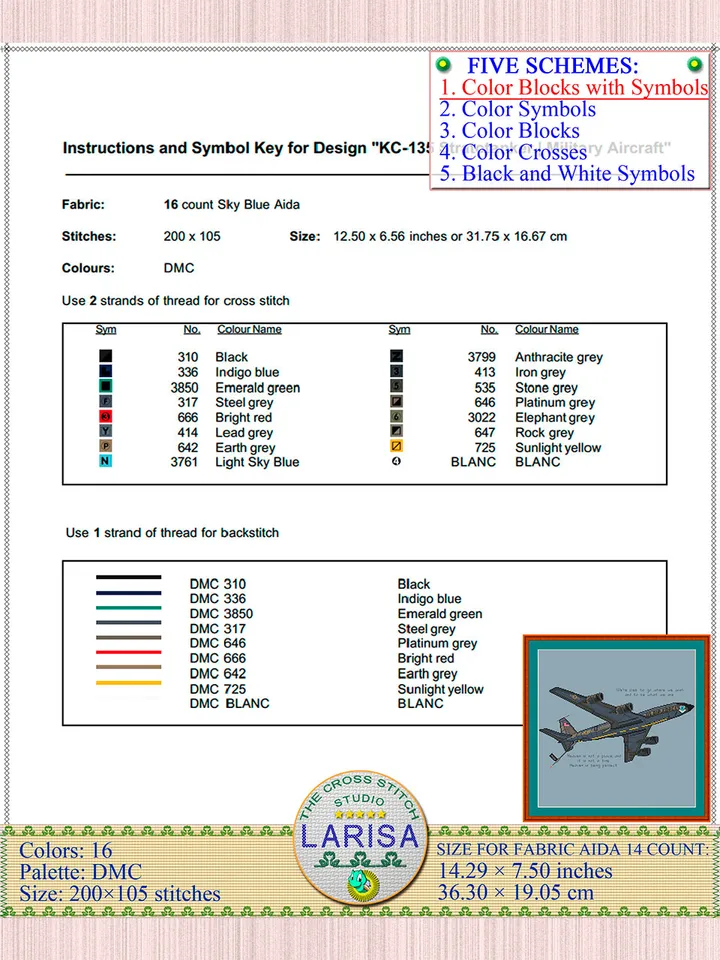 KC-135 Cross Stitch Pattern | KC-135 Stratotanker