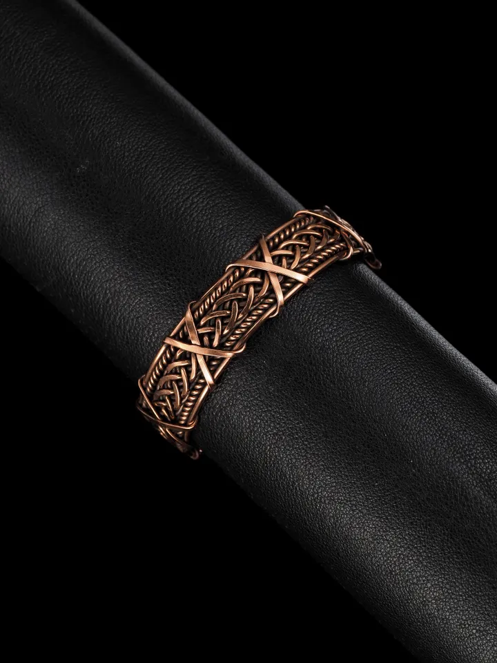 Woven copper wire bracelet Antique style handcrafted copper jewelry Unique gift